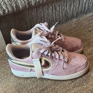 Purple and Silver Sneakers: NIKE Air Force, Women’s